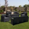 Set mobilier de gradina Nero IV cu 8 locuri, grafit