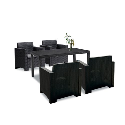 Set mobilier de gradina Nero IV cu 4 locuri, grafit