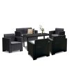 Set mobilier de gradina Nero IV cu 6 locuri, grafit