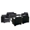 Set mobilier de gradina Nero IV cu 6 locuri, grafit