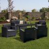 Set mobilier de gradina Nero IV cu 6 locuri, grafit
