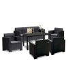 Set de mobilier de gradina Nero IV cu 7 locuri, grafit