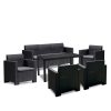 Set de mobilier de gradina Nero IV cu 7 locuri, grafit