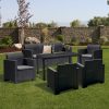 Set de mobilier de gradina Nero IV cu 7 locuri, grafit