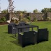 Set mobilier de gradina Nero IV cu 4 locuri, grafit