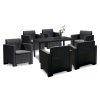 Set mobilier de gradina Nero IV cu 6 locuri, grafit
