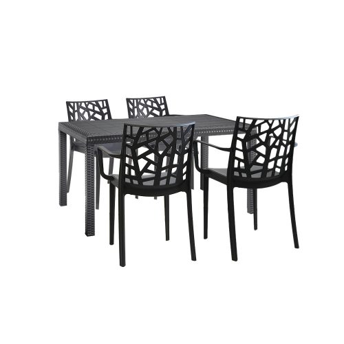Set mobilier de gradina Violina 4-1 cotiere grafit