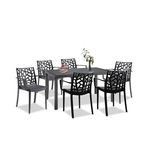 Set mobilier de gradina Violina 6-1 cotiere grafit