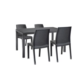 Set mobilier de gradina Hellda 4-1, grafit