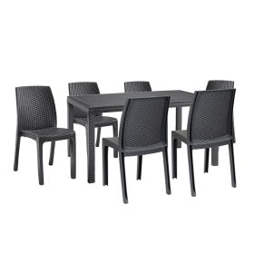 Set mobilier de gradina Hellda 6-1, grafit