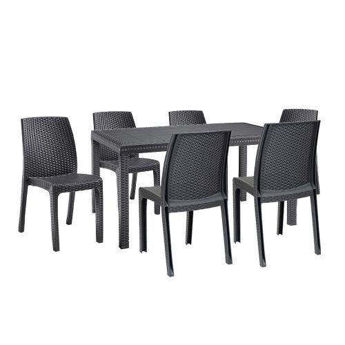 Set mobilier de gradina Hellda 6-1, grafit