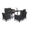 Set de mobilier de gradina Venus IV Big cu 6 locuri, grafit