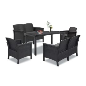 Set de mobilier de gradina Venus IV Big cu 6 locuri, grafit