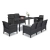 Set de mobilier de gradina Venus IV Large cu 7 locuri, grafit