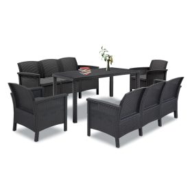 Set de mobilier de gradina Venus IV cu 8 locuri, grafit