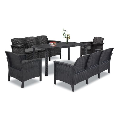 Set de mobilier de gradina Venus IV cu 8 locuri, grafit