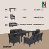 Set de mobilier de gradina Venus IV cu 8 locuri, grafit