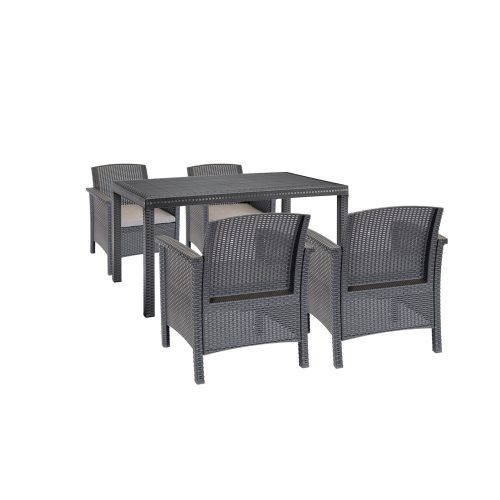 Set mobilier de gradina Venus IV cu 4 locuri, grafit
