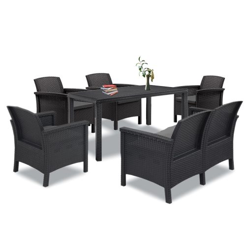 Set de mobilier de gradina Venus IV cu 6 locuri, grafit