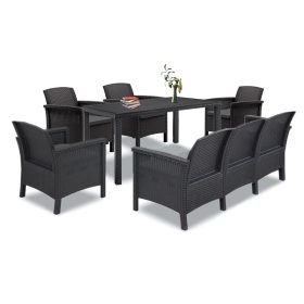 Set de mobilier de gradina Venus IV cu 7 locuri, grafit