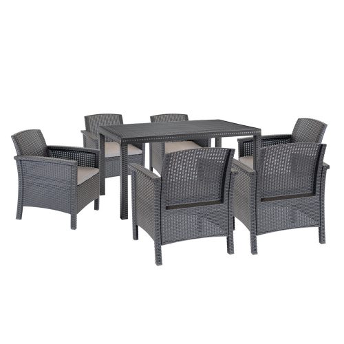 Set mobilier de gradina Venus IV cu 6 locuri, grafit