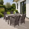 Set mobilier de gradina Hellma 4-1, culoare cappuccino