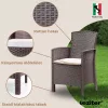 Set mobilier de gradina Hellma 4-1, culoare cappuccino
