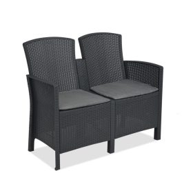 Canapea de gradina Lima cu 2 locuri, grafit