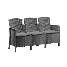 Canapea de gradina Lima cu 3 locuri, grafit