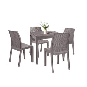 Set mobilier de gradina Malinda 4-1, culoare cappuccino