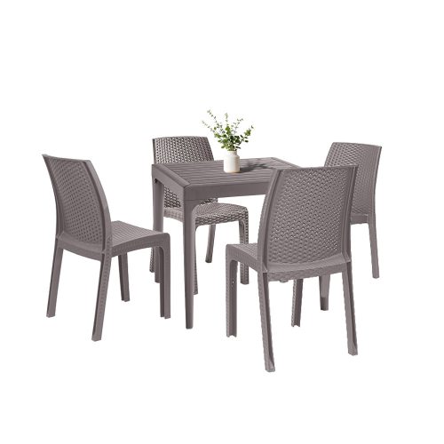 Set mobilier de gradina Malinda 4-1, culoare cappuccino