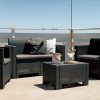 Set mobilier de gradina Nero cu 4 locuri, grafit