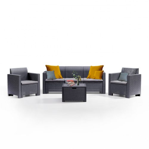 Set mobilier de gradina Nero cu 5 locuri, grafit