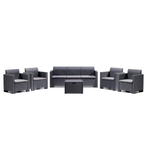 Set de mobilier de gradina Nero II Large cu 7 locuri