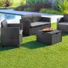 Set mobilier de gradina Nero cu 5 locuri, grafit