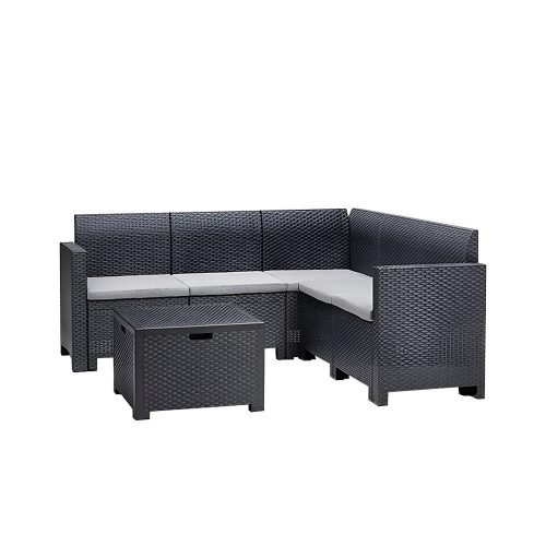 Set de colt de gradina Nero cu 5 locuri, grafit