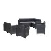 Set de mobilier de gradina de colt Nero V cu 9 locuri, grafit
