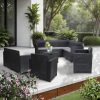 Set de mobilier de gradina de colt Nero V cu 9 locuri, grafit