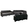 Set de mobilier de gradina de colt Nero V cu 11 locuri, grafit