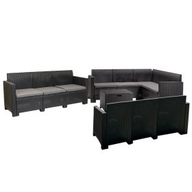 Set de mobilier de gradina de colt Nero V cu 11 locuri, grafit