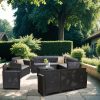 Set de mobilier de gradina de colt Nero VI cu 10 locuri, grafit