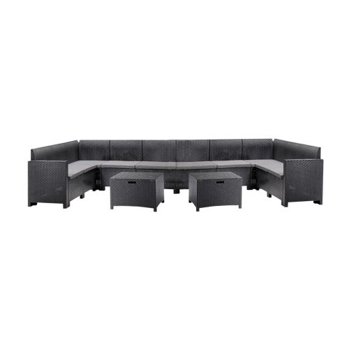 Set de mobilier de gradina de colt Nero V cu 10 locuri, grafit