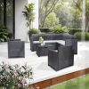 Set de mobilier de gradina de colt Nero V cu 7 locuri, grafit