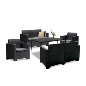 Set mobilier de gradina Nero III Big cu 6 locuri, grafit