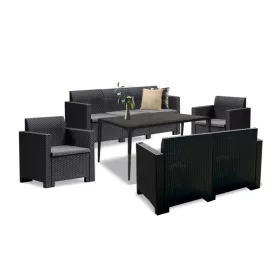 Set de mobilier de gradina Nero III Large cu 7 locuri, grafit