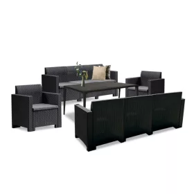 Set de mobilier de gradina Nero III cu 8 locuri, grafit