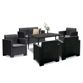 Set de mobilier de gradina Nero III cu 6 locuri, grafit