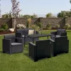 Set de mobilier de gradina Nero III cu 6 locuri, grafit