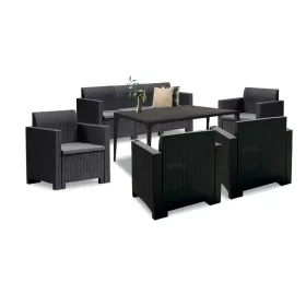 Set de mobilier de gradina Nero III cu 7 locuri, grafit