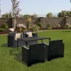 Set mobilier de gradina Nero III cu 4 locuri, grafit